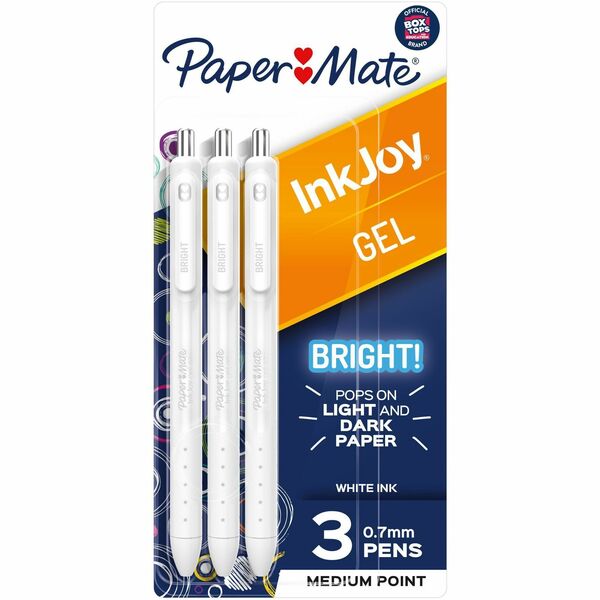 Paper Mate Inkjoy Gel Bright! Pens, Medium Point (0.7mm) - Medium Pen Point - 0.7 mm Pen Point Size - Retractable - Assorted Gel-based Ink - 3 / Pack