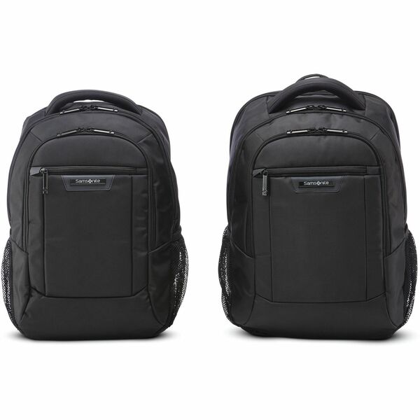 Samsonite Classic Business 2.0 Carrying Case (Backpack) for 13" to 15.6" Apple iPad Notebook, Tablet, Smartphone, Pen, Business Card, Accessories - Black - Polyester Body - Shoulder Strap, Handle - 17" Height x 7.3" Width x 11.3" Depth - Medium Size - Unisex