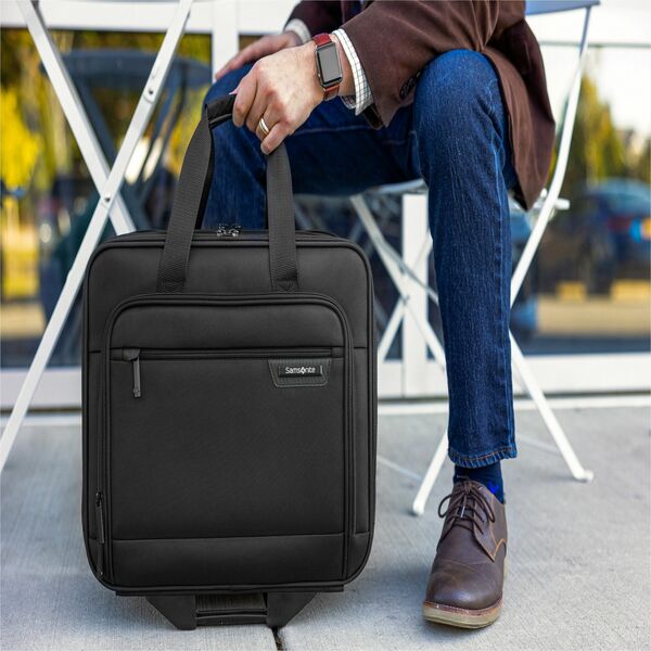 Samsonite Classic Business 2.0 Travel/Luggage Case (Briefcase) for 15.6" Travel, Notebook, Document, Accessories - Black - Polyester Body - Handle - 16.8" Height x 9" Width x 14.3" Depth