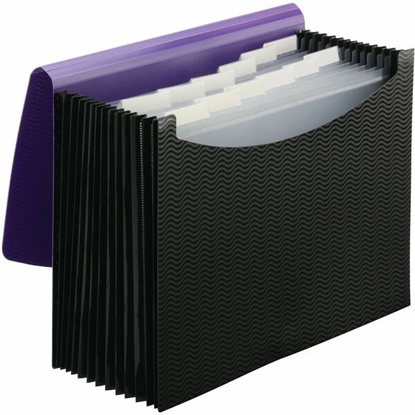 Smead Letter Expanding File - 8 1/2" x 11" - 12 Internal Pocket(s) - Purple, Black - 1 Each