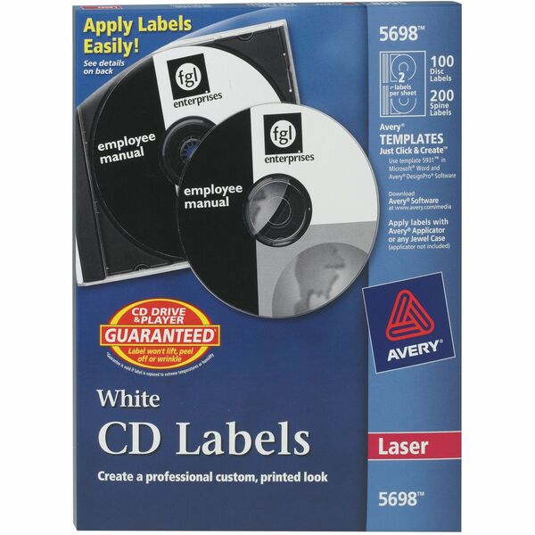 Avery® Optical Disc Label - 100 / Pack