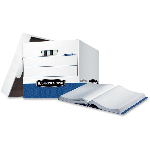 Bankers Box Data-Pak Computer Paper - Internal Dimensions: 12.75" Width x 16" Depth x 12.50" Height - External Dimensions: 13.8" Width x 17.8" Depth x 13" Height - Lift-off Closure - Heavy Duty - Stackable - White, Blue - For Document - Recycled - 12 / Carton