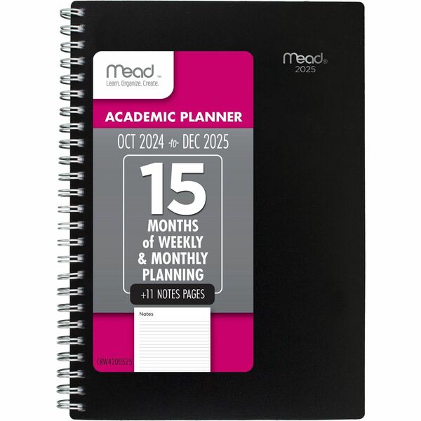 Cambridge Thicket 2024 Monthly Desk Pad Calendar, Compact, 17 3/4" x 11" - Small Size - Weekly, Monthly - 12 Month - January 2025 - December 2025 - 1 Week, 1 Month Double Page Layout - 17 3/4" x 11" White Sheet - Twin Wire - Black - Poly - Black CoverFlexible Cover, Ruled, Compact - 1