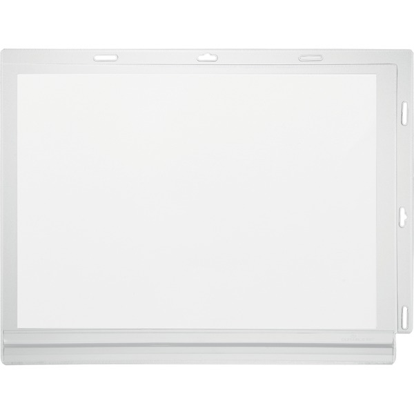 DURABLE Water-Resistant Document Pockets with Ties - 5 / Pack - 10.31" Holding Width x 13.39" Holding Height - Water Resistant, Residue-free, UV Resistant, Heat Resistant, Anti-glare, Anti-reflective, Reusable - Plastic - Transparent
