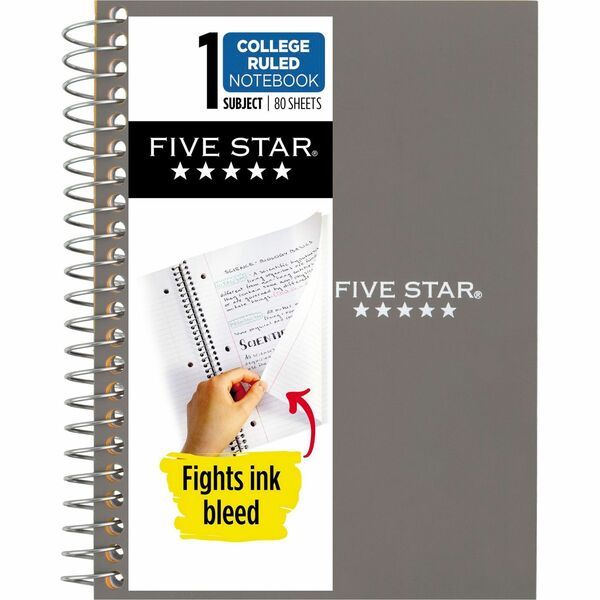 Mead College Ruled Notebook - 1 Subject(s) - 80 Sheets - Wire Bound - Ruled Margin - 4 3/8" x 7" - AssortedPoly, Plastic Cover - Durable, Water Resistant, Reinforced, Tear Resistant, Pocket Divider, Ink Resistant, Flexible Cover, Perforated, Easy Tear, Spiral Lock, Snag Resistant, ... - 1 Each