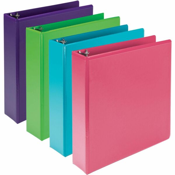 Samsill Earthchoice Durable View Binder - 2" Binder Capacity - Letter - 8 1/2" x 11" Sheet Size - 425 Sheet Capacity - 2" Ring - 3 x Round Ring Fastener(s) - 2 Internal Pocket(s) - Chipboard - Assorted - Recycled - Bio-based, Durable, Clear Overlay, Flexible - 4 / Pack