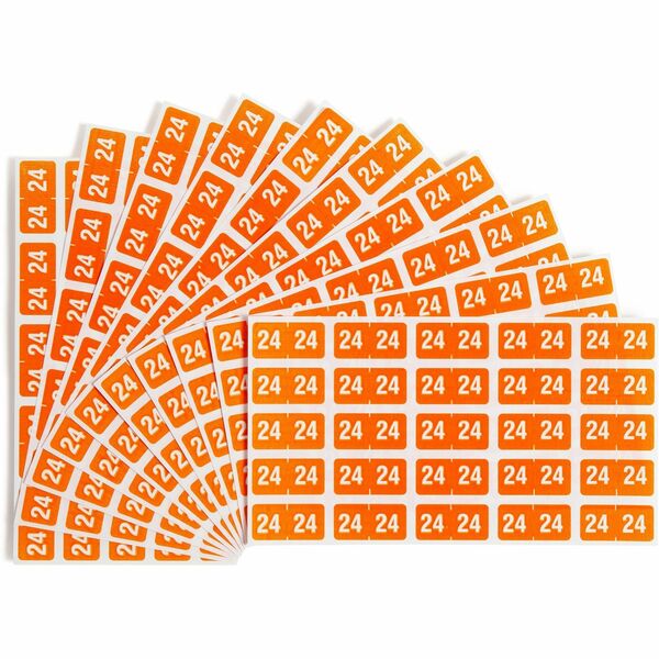 Smead ETS Color-Coded Year Labels - 1/2" Height x 1" Width - Rectangle - Orange - 25 / Sheet - 10 Total Sheets - 250 Total Label(s) - 1 / Pack - Self-adhesive