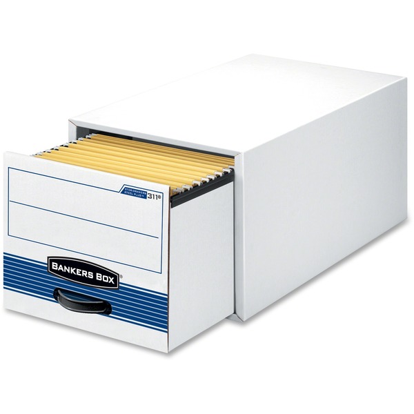 Stor/Drawer® Steel Plus™ - Letter - Internal Dimensions: 12.50" Width x 23.25" Depth x 10.38" Height - External Dimensions: 14" Width x 25.5" Depth x 11.5" Height - Media Size Supported: Letter - Heavy Duty - Stackable - Steel, Plastic - White, Blue - For File - Recycled - 6 / Carton