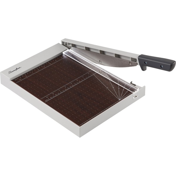 Swingline ClassicCut Guillotine Wood Trimmer - 10 Sheet Cutting Capacity - 12" Cutting Length - Safety Latch - Solid Wood - Gray - 1 Each