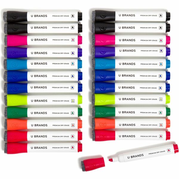 U Brands Dry-erase Markers - Bold Marker Point - Assorted - 1 Pack