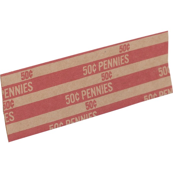 Sparco Flat Coin Wrappers - 1000 Wrap(s)Total $0.50 in 50 Coins of 1 Denomination - 60 lb Basis Weight - Kraft - Red - 1000 / Pack