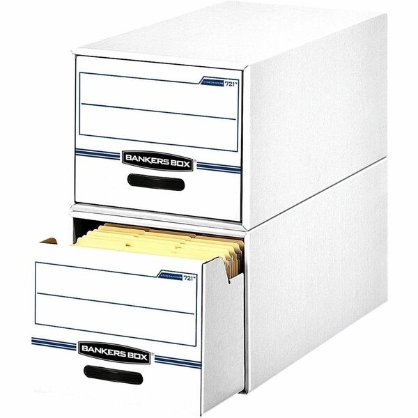 Stor/Drawer® - Legal - Internal Dimensions: 15.50" Width x 23.25" Depth x 10.38" Height - External Dimensions: 16.8" Width x 25.5" Depth x 11.5" Height - Media Size Supported: Legal - Light Duty - Stackable - Corrugated Paper - White, Blue - For File - Recycled - 6 / Pack