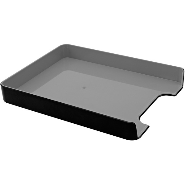 Advantus Fusion Letter Tray - 1.7" Height x 10" Width12.8" Lengthsktop - Black - Plastic - 1 Each