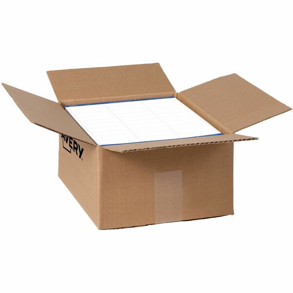 Avery® TrueBlock White Shipping Labels - 1" Width x 2 5/8" Length - Permanent Adhesive - Rectangle - Laser - White - Paper - 30 / Sheet - 500 Total Sheets - 15000 Total Label(s) - 15000 / Carton