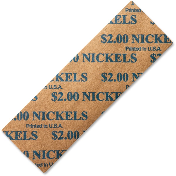 ICONEX Color-coded Flat Coin Wrappers - Total $2.00 in 5 Denomination - Color Coded, Sturdy - Kraft Paper - Blue - 1000 / Pack