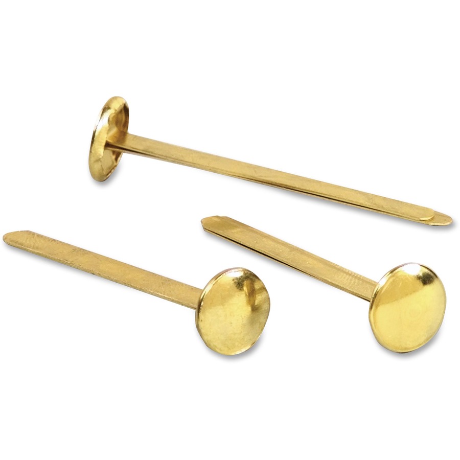 ACCO Brass Fasteners - 0.47" Head - 2" Length - 100 Sheet Capacity - Flexible, Heavy Duty, Corrosion-free, Self-piercing Point, Rust Proof - 100 / Box - Brass