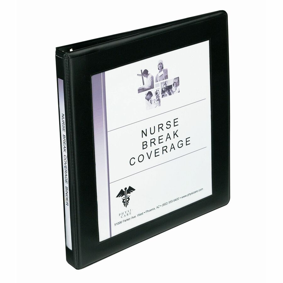 Avery® Heavy-Duty Framed View 3-Ring Binder - 1/2" Binder Capacity - Letter - 8 1/2" x 11" Sheet Size - 135 Sheet Capacity - 3 x Slant Ring Fastener(s) - 2 Pocket(s) - Vinyl - Recycled - Pocket, Heavy Duty, Business Card Holder, Gap-free Ring - 1 Each