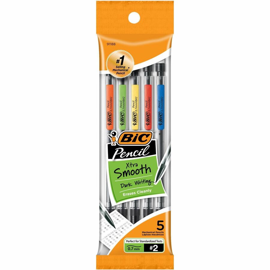BIC .7mm Mechanical Pencils - #2 Lead - 0.7 mm Lead Diameter - 5 / Pack