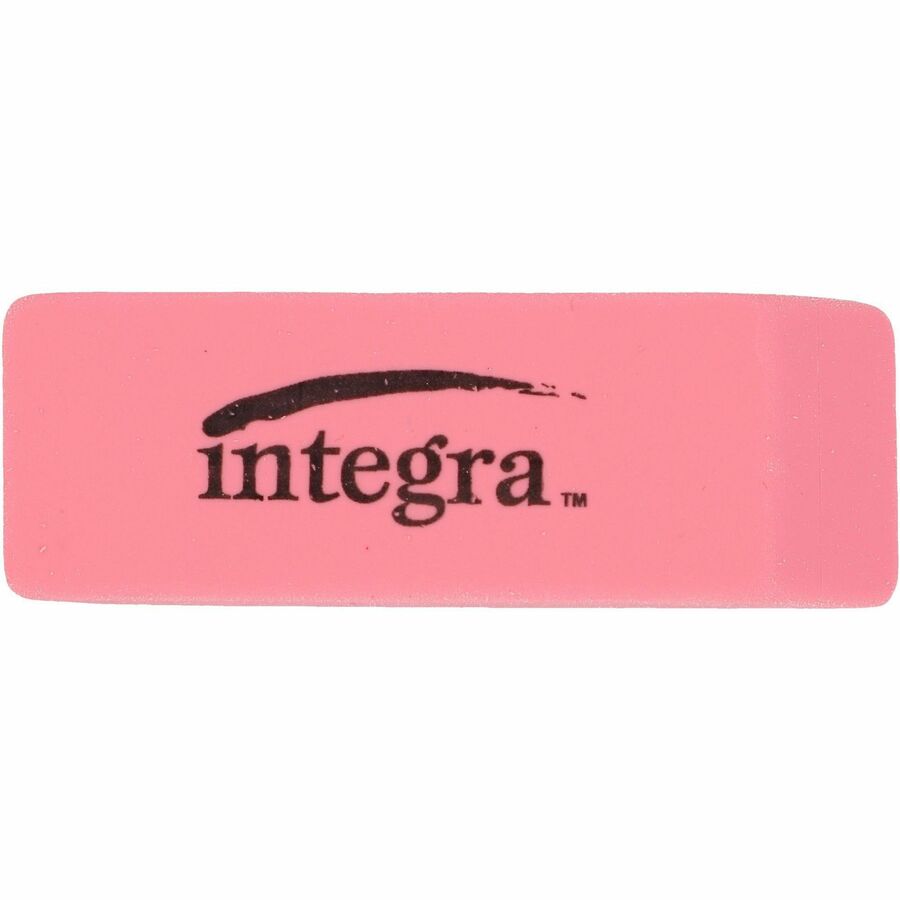 Integra Pink Pencil Eraser - Pink - 2" Width x 0.8" Height x 0.4" Depth x - 1 Each - Soft, Pliable, Latex-free