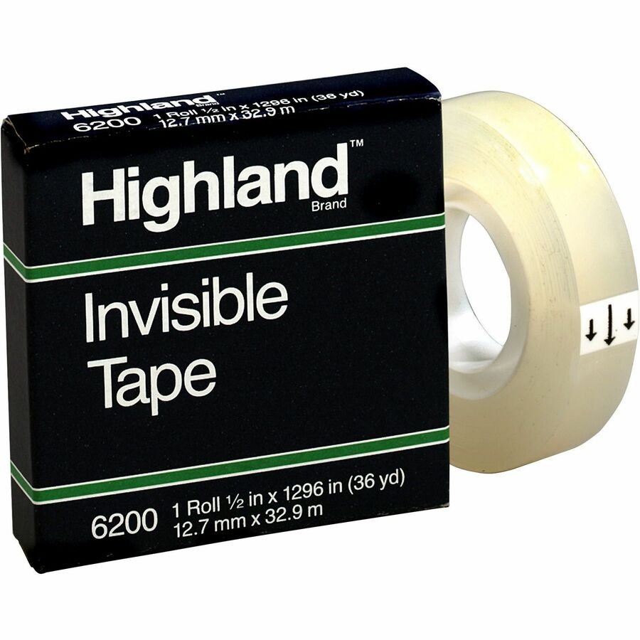 Highland 1/2"W Matte-finish Invisible Tape - 36 yd Length x 0.50" Width - 1" Core - 1 / Roll - Matte Clear