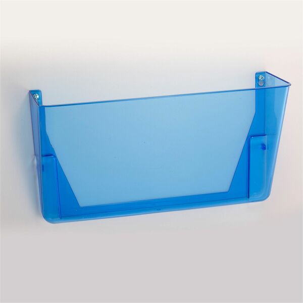 Officemate Blue Glacier™ Wall File, 3/Box - 15" Height x 13" Width x 4.1" Depth - Stackable - Transparent Blue - Plastic - 3 / Pack