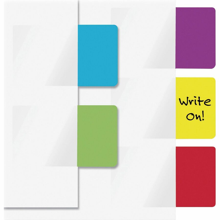 Redi-Tag Standard Size Page Flags - 10 x Red, 10 x Yellow, 10 x Blue, 10 x Green, 10 x Purple - 1" x 1.69" - Rectangle - Assorted - Removable, Self-adhesive - 50 / Pack
