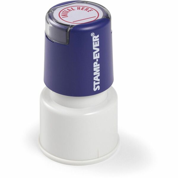 Trodat Stamp-Ever Pre-Inked INITIAL HERE Stamp - "Initial Here" - 0.75" Impression Length - Red - 1 Each