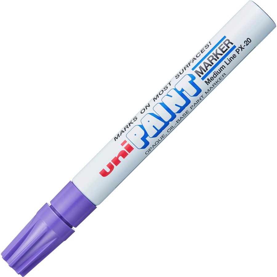 uni® uni-Paint PX-20 Oil-Based Paint Marker - Medium Marker Point - Violet Oil Based Ink - White Barrel - 1 Each