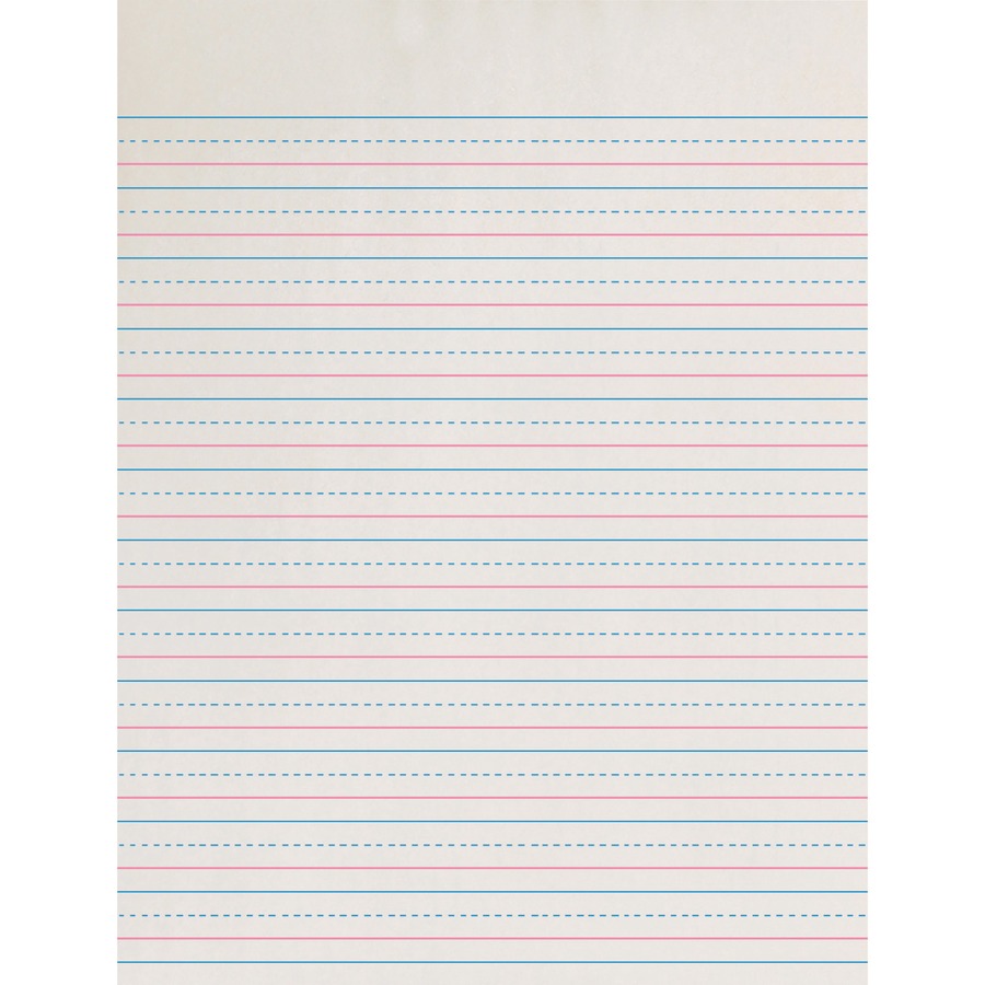 Zaner-Bloser Dotted Midline Newsprint Paper - Letter - 500 Sheets - 0.50" Ruled - Letter - 8" x 10 1/2" - White Paper - 500 / Ream