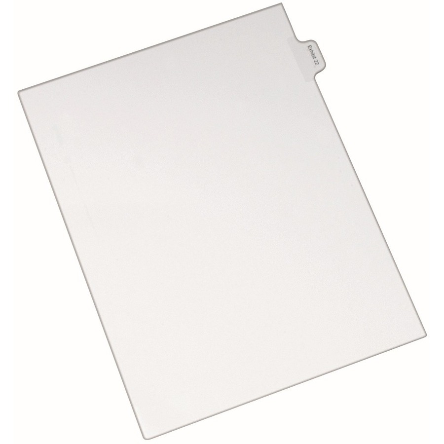 Avery® Index Divider - 25 x Divider(s) - Side Tab(s) - Exhibit 22 - 1 Tab(s)/Set - 8.5" Divider Width x 11" Divider Length - Legal - 8.50" Width x 11" Length - White Paper Divider - 1
