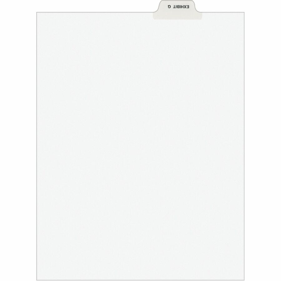 Avery® Individual Bottom Tab Legal Dividers - 25 x Divider(s) - Bottom Tab(s) - Exhibit G - 1 Tab(s)/Set - 8.5" Divider Width x 11" Divider Length - Letter - 8.50" Width x 11" Length - White Paper Divider - 1