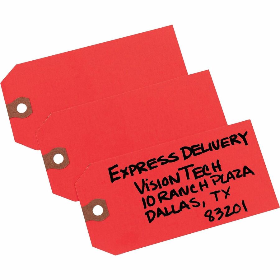 Avery® Shipping Tags - Unstrung - 4.75" Length x 2.37" Width - Rectangular - 1000 / Box - Card Stock - Red