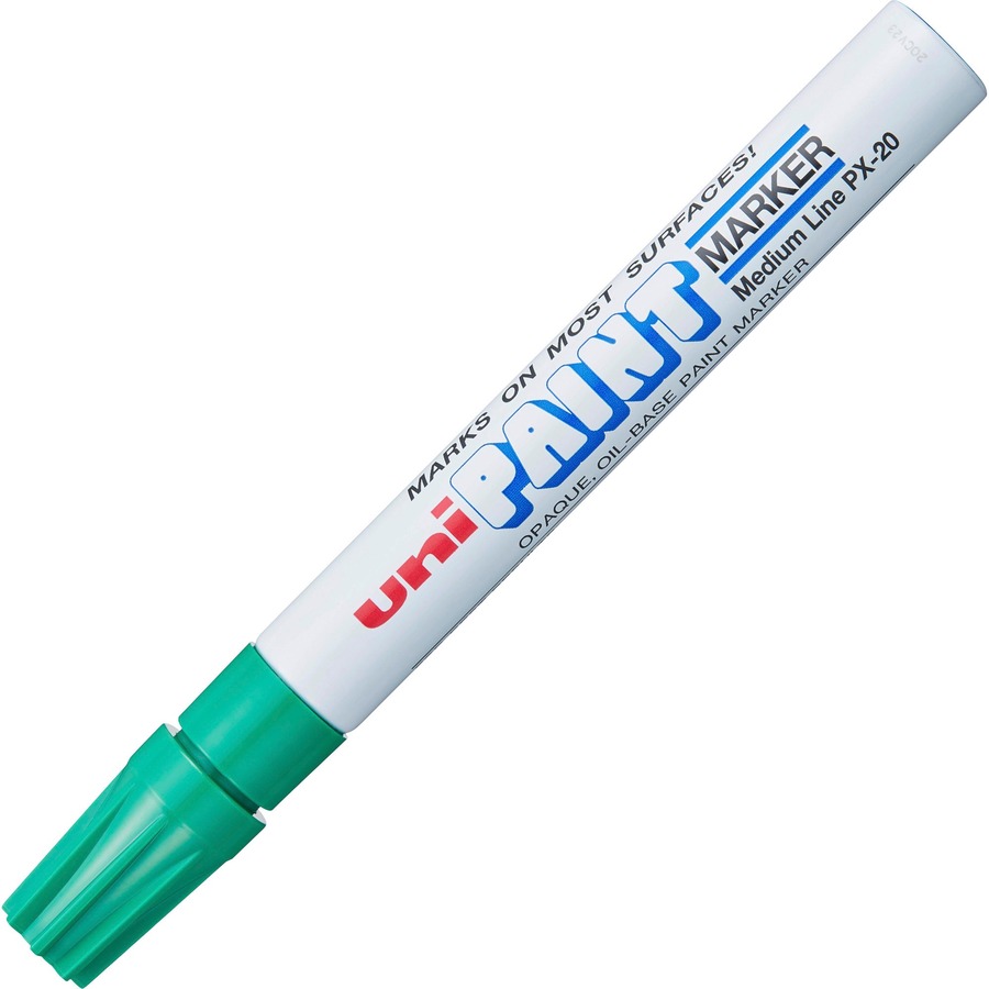 uni® uni-Paint PX-20 Oil-Based Paint Marker - Medium Marker Point - Green Oil Based Ink - White Barrel - 1 Each