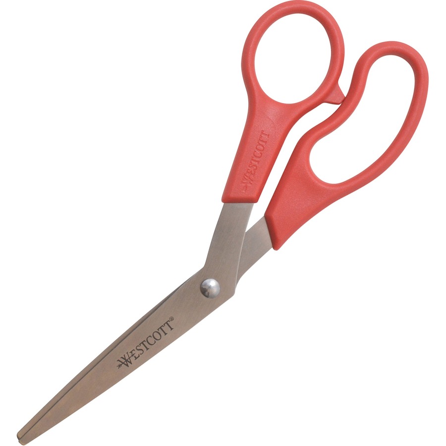 Westcott Value Line Bent Trimmers - 3.50" Cutting Length - 8" Overall Length - Bent-left/right - Stainless Steel - Bent Tip - Stainless Steel - 1 Each