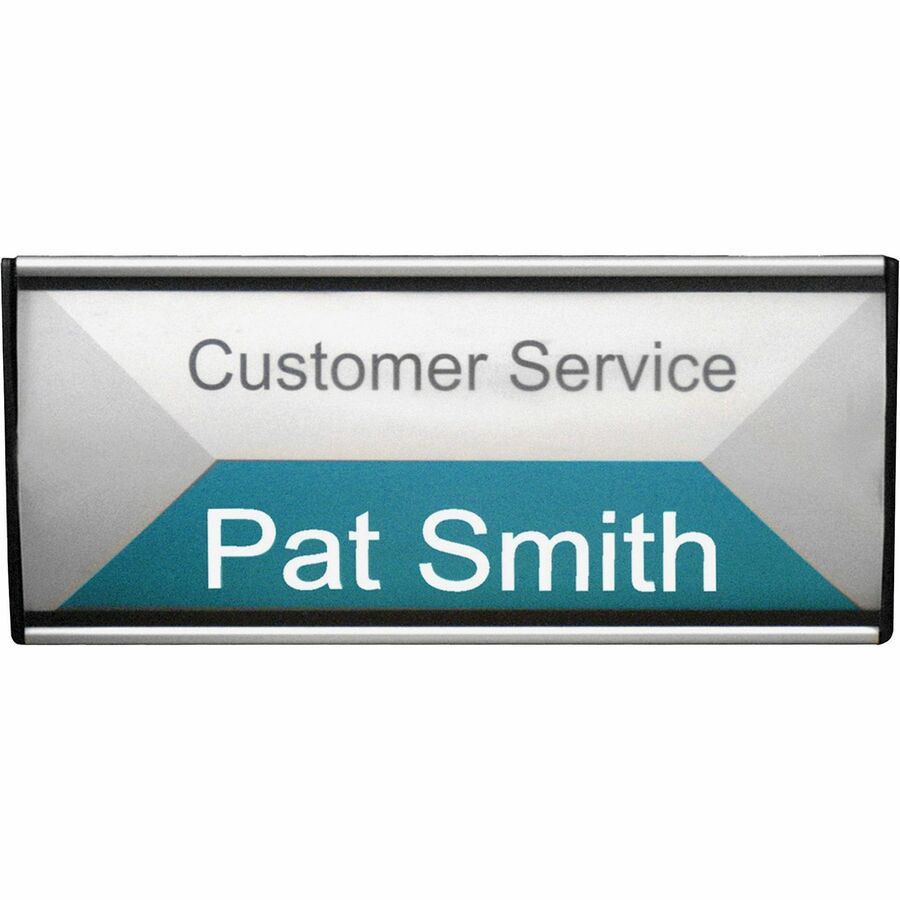 Advantus People Pointer Wall Sign - 1 Each - 8.8" Width x 4" Height - Mounting Hardware - Aluminum, Plastic - Black
