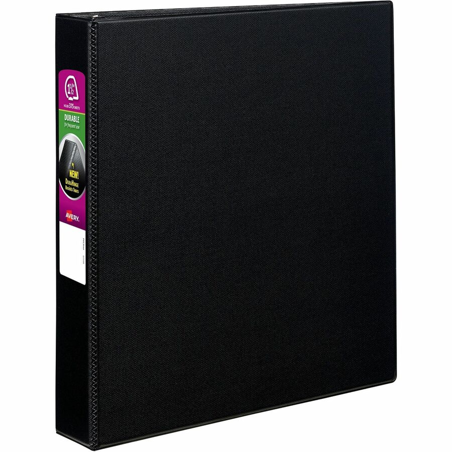 Avery® Durable Binder - DuraHinge - 1 1/2" Binder Capacity - Letter - 8 1/2" x 11" Sheet Size - 375 Sheet Capacity - 3 x Slant D-Ring Fastener(s) - 2 Internal Pocket(s) - Green - Recycled - Gap-free Ring, Stacked Pocket, Exposed Rivet, Durable - 1 Each