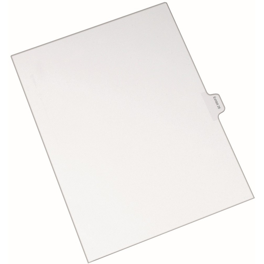 Avery® Index Divider - 25 x Divider(s) - Side Tab(s) - Exhibit 26 - 1 Tab(s)/Set - 8.5" Divider Width x 11" Divider Length - Letter - 8.50" Width x 11" Length - White Paper Divider - 1