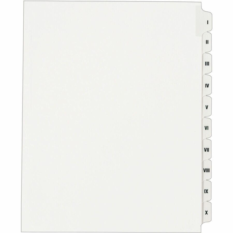 Avery® Individual Legal Dividers - 1 x Divider(s) - Side Tab(s) - I-X - 10 Tab(s)/Set - 8.5" Divider Width x 11" Divider Length - Letter - 8.50" Width x 11" Length - White Paper Divider - White Tab(s) - 1