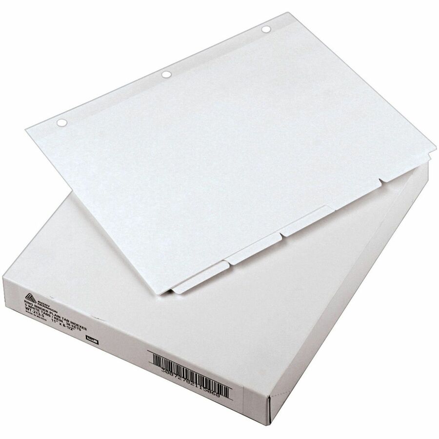 Avery® Plain Tab Write-On Dividers - 5 x Divider(s) - 5 Tab(s)/Set - 8.5" Divider Width x 11" Divider Length - Letter - 3 Hole Punched - White Tab(s) - 36 / Box