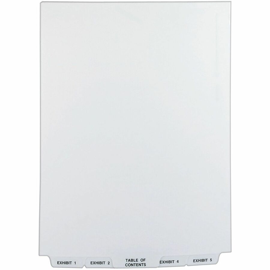 Avery® Premium Collated Legal Exhibit Dividers with Table of Contents Tab - Avery Style - 26 x Divider(s) - Printed Tab(s) - Digit - 1-25 - 26 Tab(s)/Set - 8.5" Divider Width x 11" Divider Length - Letter - White Paper Divider - Clear Tab(s) - 25 / Set