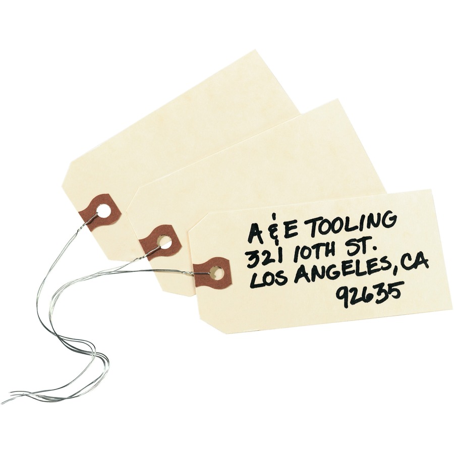 Avery® Shipping Tags - #26 - 4.25" Length x 2.12" Width - Rectangular - Wire Fastener - 1000 / Box - Card Stock - Manila