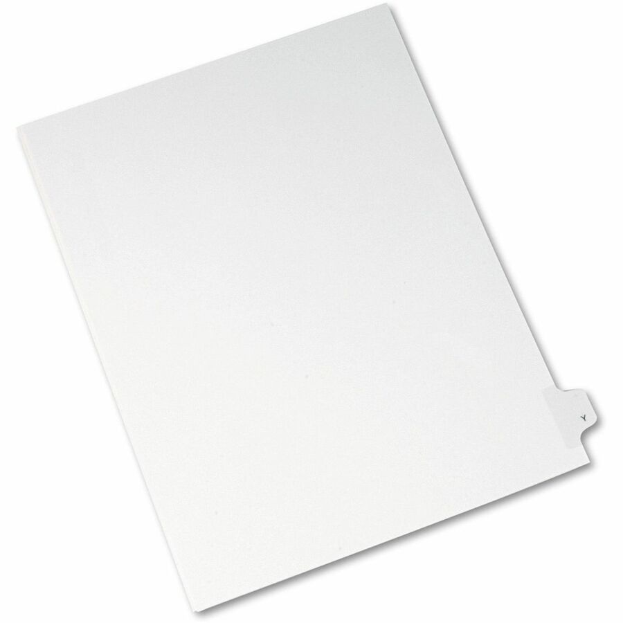 Avery® Side Tab Individual Legal Dividers - 25 x Divider(s) - Side Tab(s) - Y - 1 Tab(s)/Set - 8.5" Divider Width x 11" Divider Length - Letter - 8.50" Width x 11" Length - White Paper Divider - 1