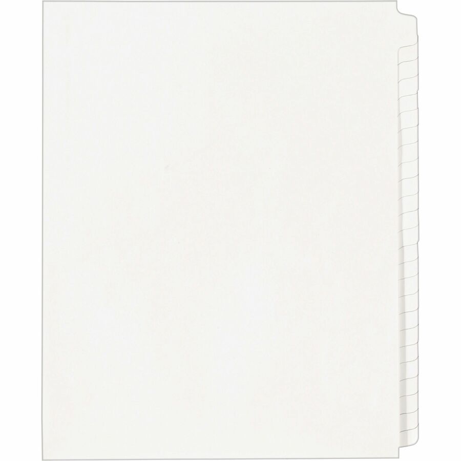 Avery® Standard Collated Legal Dividers - 1 x Divider(s) - Blank Side Tab(s) - 25 Tab(s)/Set - 8.5" Divider Width x 11" Divider Length - Letter - White Paper Divider - White Tab(s) - 1