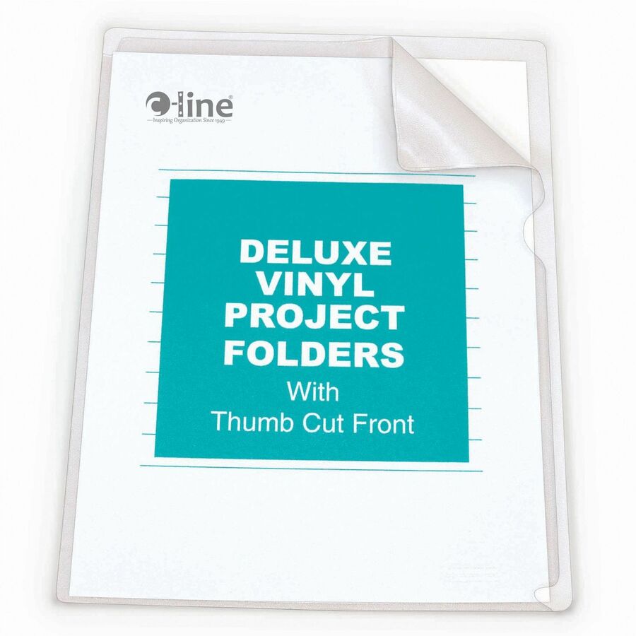 C-Line Deluxe Vinyl Project Folders - Non-glare, 11 x 8-1/2, 50/BX, 62138