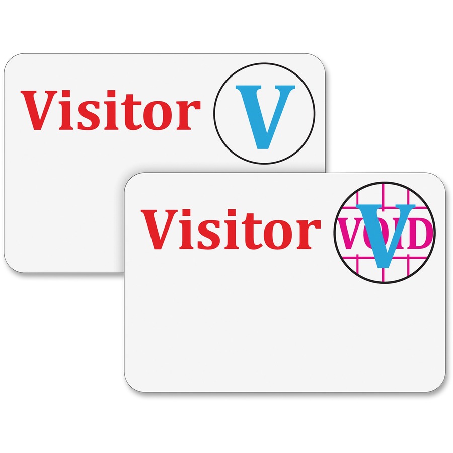 C-Line Time's Up! Self-Expiring Visitor Badges - One Day Spot Badge, Peel & Stick, 3 x 2, 100/BX, 97004