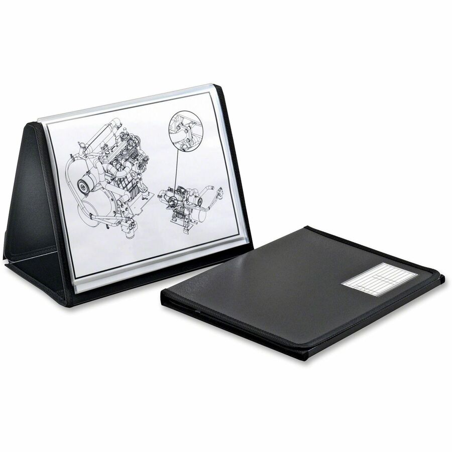Cardinal Easel Showfile Presentation Book - Letter - 8 1/2" x 11" Sheet Size - 40 Sheet Capacity - 20 Front, Internal Pocket(s) - Poly - Black - 13.44 oz - Lightweight, Hook & Loop Closure, Acid-free - 1 Each