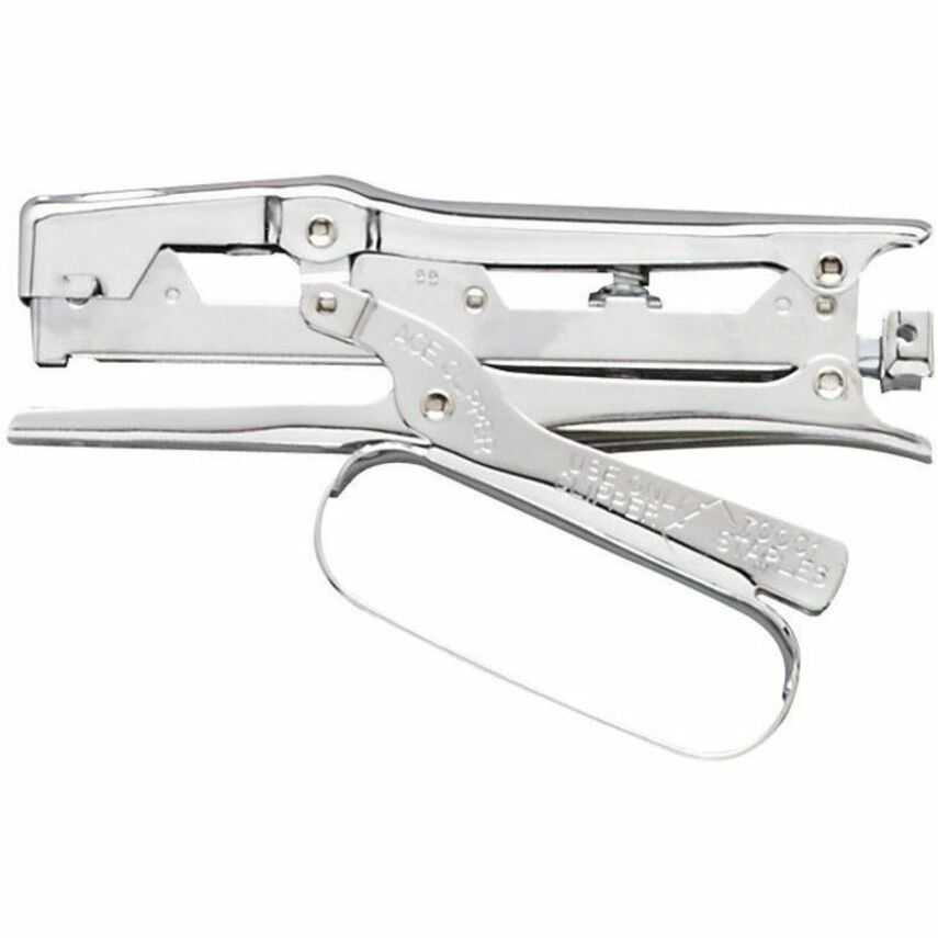 Advantus Ace Chrome Clipper Stapler - 20 of 20lb Paper Sheets Capacity - 210 Staple Capacity - Full Strip - 1/4" Staple Size - Chrome
