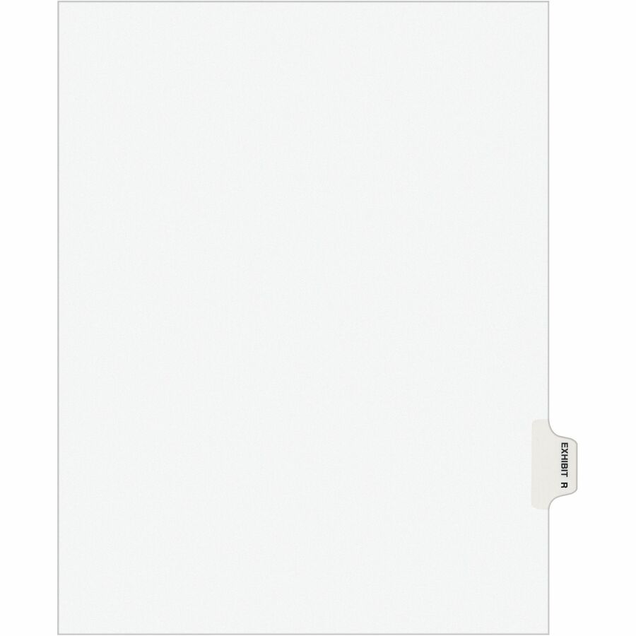 Avery® Individual Legal Exhibit Dividers - Avery Style - 1 Printed Tab(s) - Character - R - 8.5" Divider Width x 11" Divider Length - Letter - White Paper Divider - Paper Tab(s) - 25 / Pack