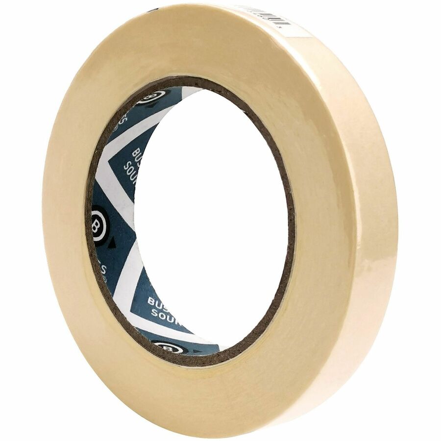 Business Source Utility-purpose Masking Tape - 60 yd Length x 0.75" Width - 3" Core - Crepe Paper Backing - 1 / Roll - Tan