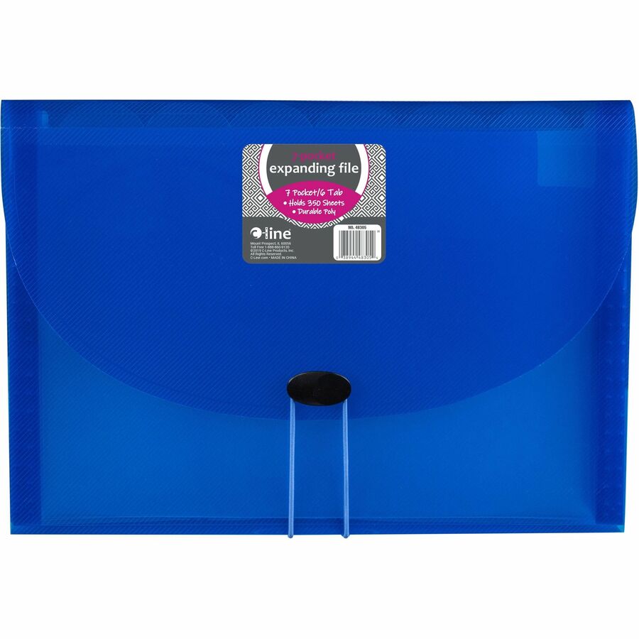 C-Line 7-Pocket Expanding Files - Blue, 1/EA, 48305